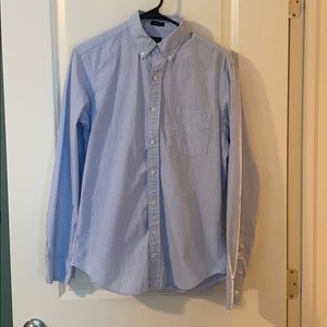 J. Crew Factory Men's Slim Flex Casual Shirt Blue Striped Size Small